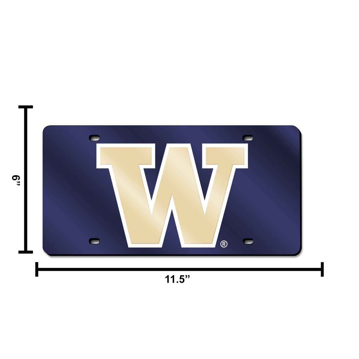 NCAA Washington Huskies Laser Cut Automobile Tag Fan Gear NCAA Washington Huskies