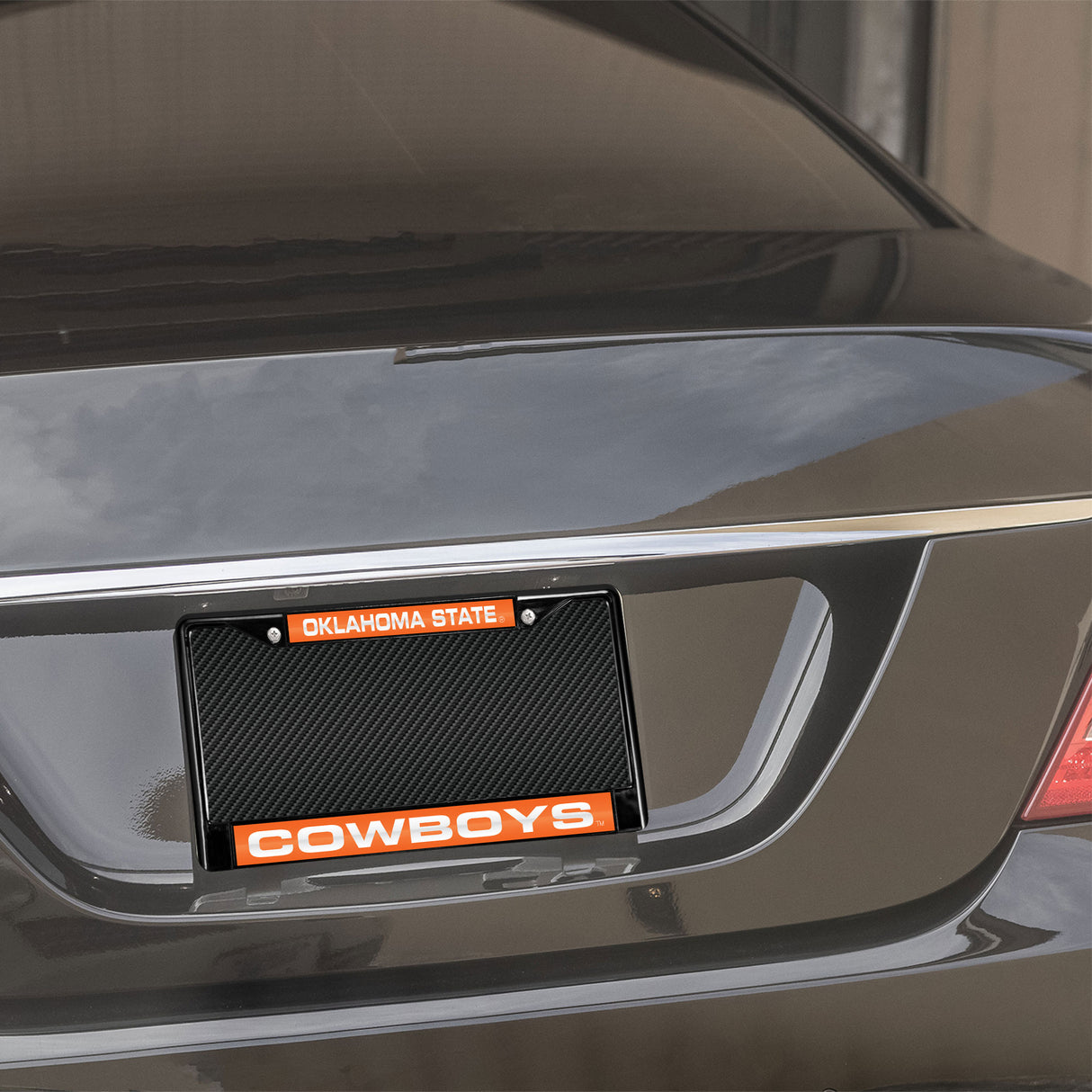 NCAA Oklahoma State Cowboys Laser Cut Black Chrome License Plate Frame Fan Gear NCAA Oklahoma State Cowboys