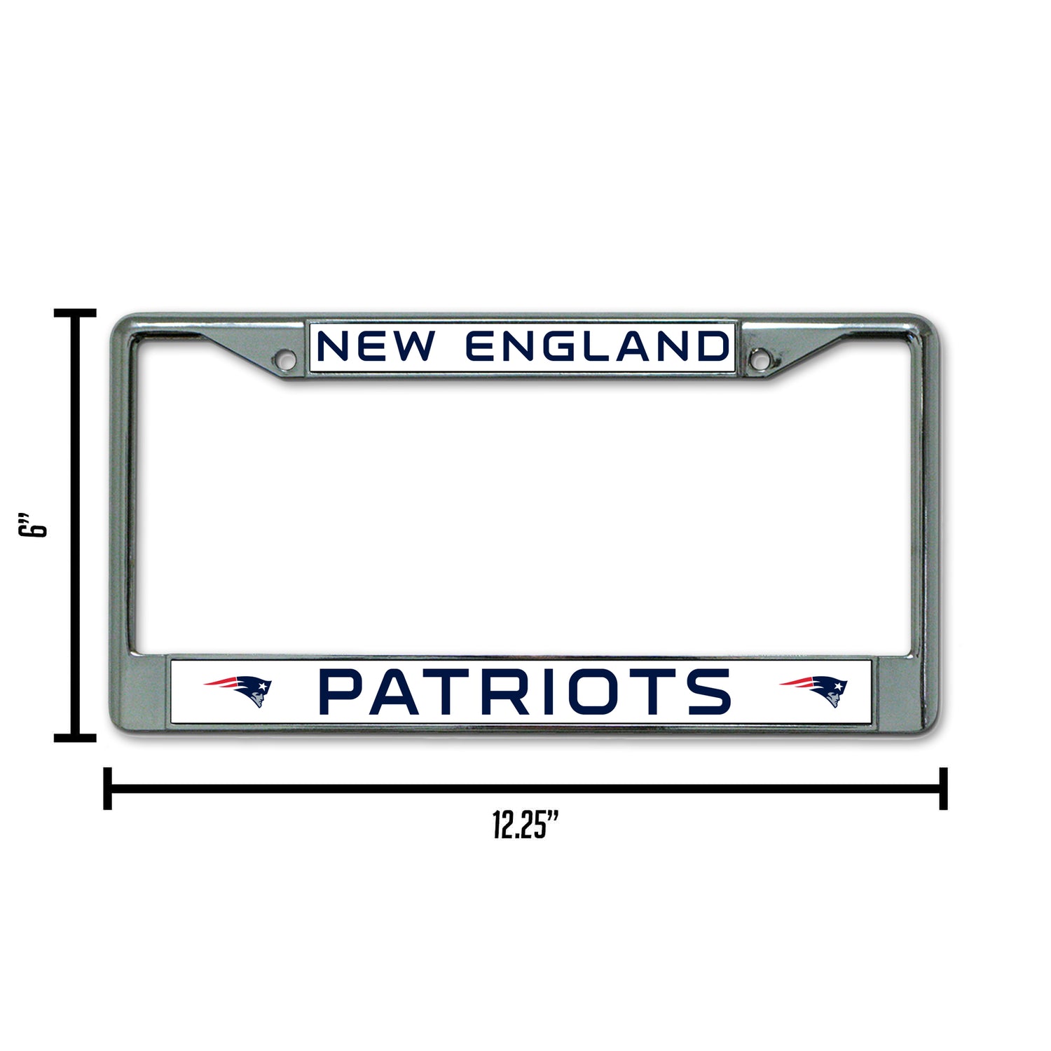 NFL New England Patriots Chrome License Plate Frame Fan Gear NFL New England Patriots