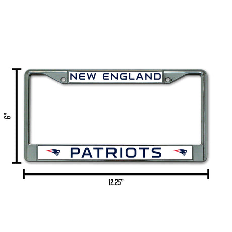 NFL New England Patriots Chrome License Plate Frame Fan Gear NFL New England Patriots