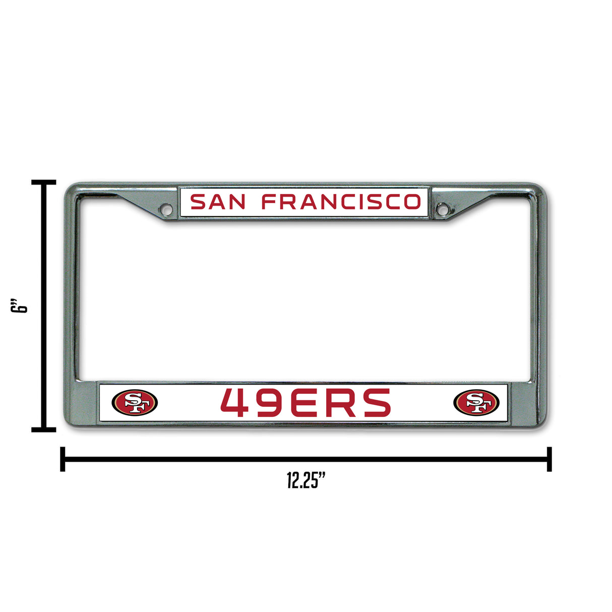 NFL San Francisco 49ers Chrome License Plate Frame Fan Gear NFL San Francisco 49ers