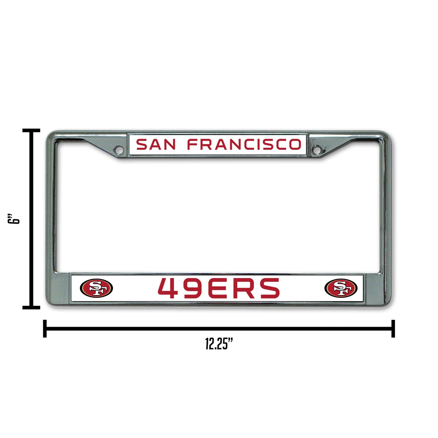 NFL San Francisco 49ers Chrome License Plate Frame Fan Gear NFL San Francisco 49ers