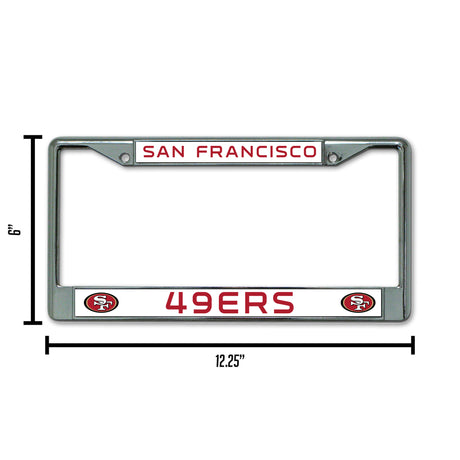 NFL San Francisco 49ers Chrome License Plate Frame Fan Gear NFL San Francisco 49ers