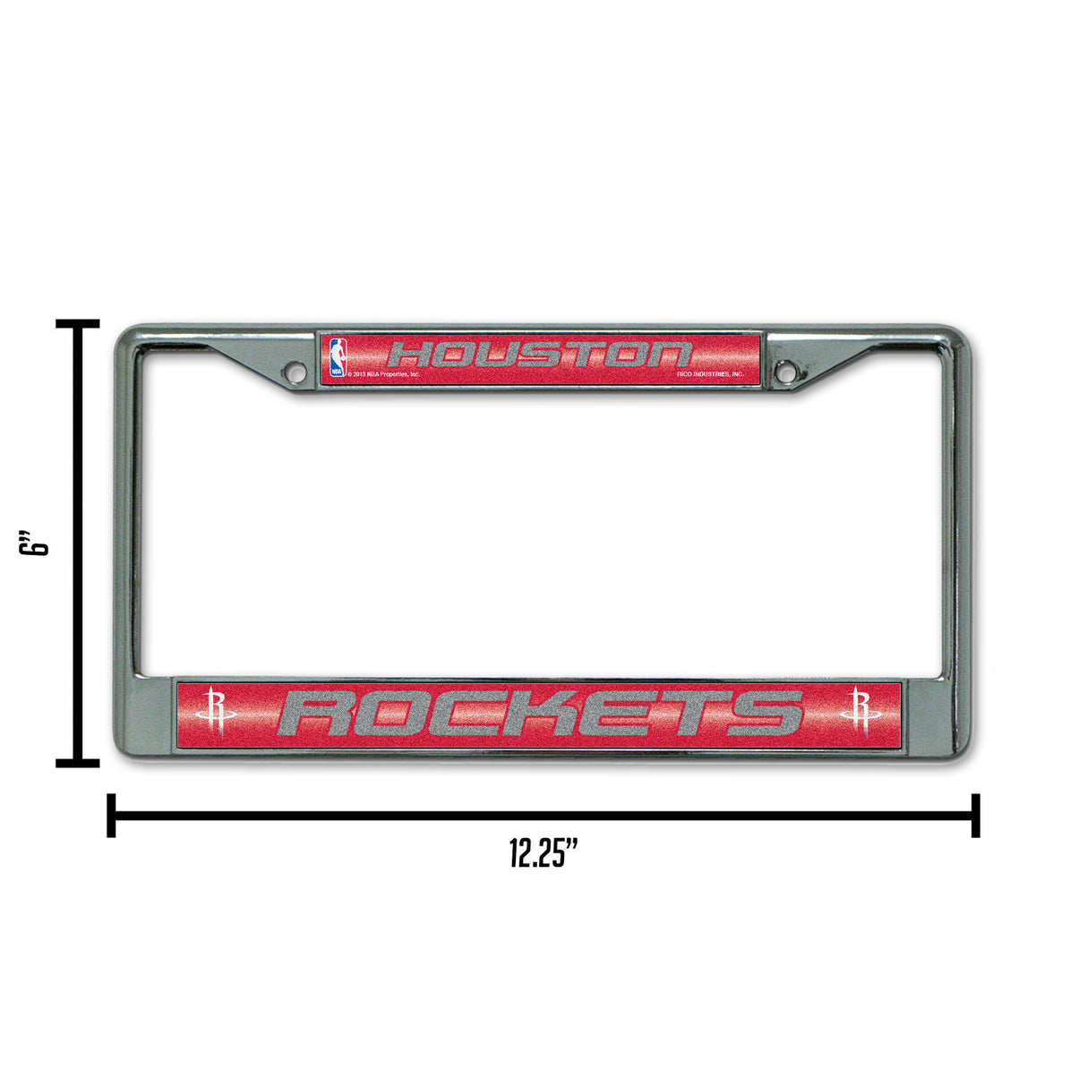 NBA Houston Rockets Chrome Glitter License Plate Frame Fan Gear NBA Houston Rockets