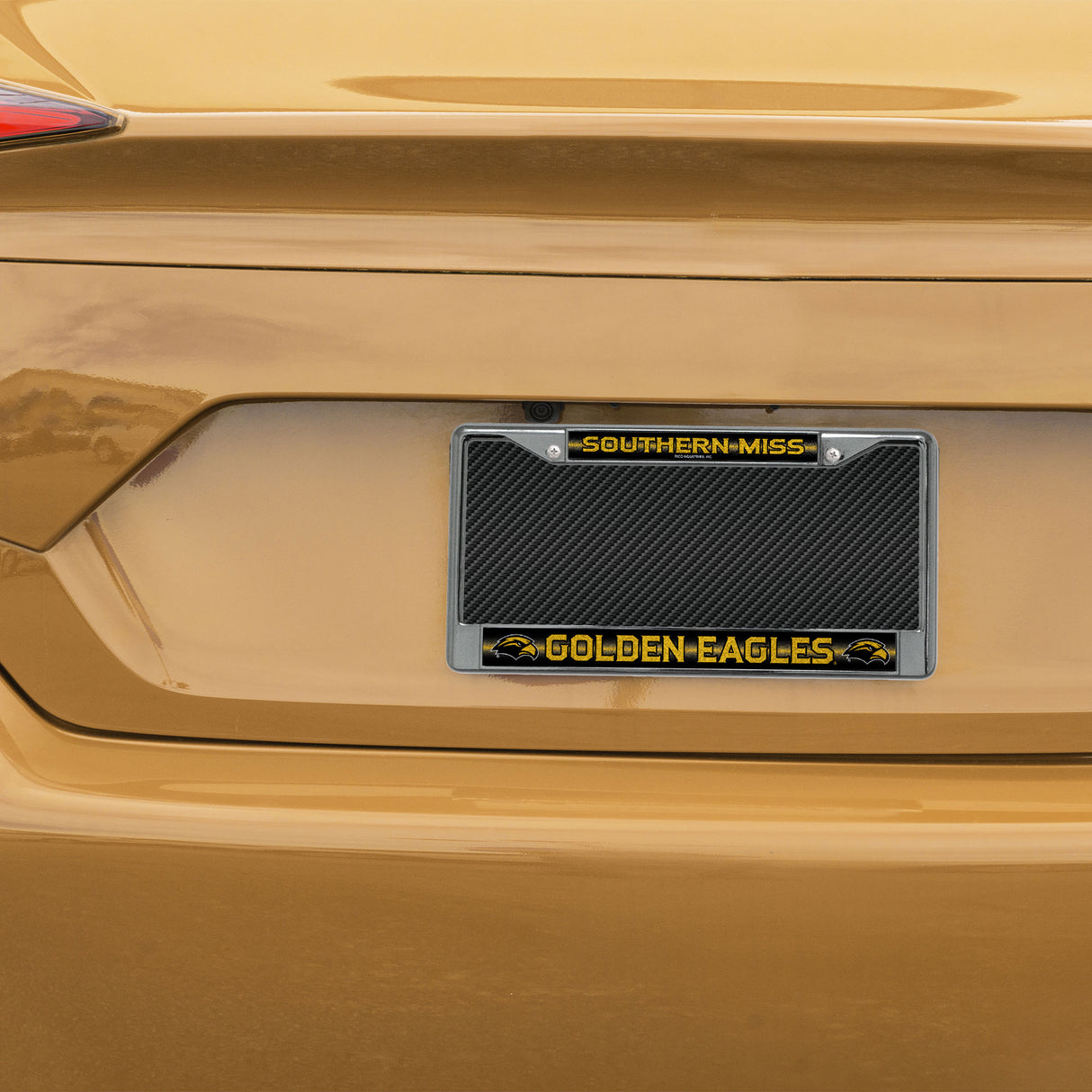 NCAA Southern Mississippi Golden Eagles Chrome Glitter License Plate Frame Fan Gear NCAA Southern Mississippi Golden Eagles