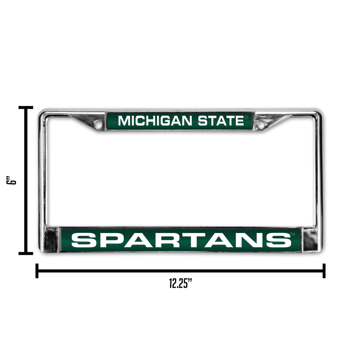 NCAA Michigan State Spartans Laser Cut Chrome License Plate Frame Fan Gear NCAA Michigan State Spartans