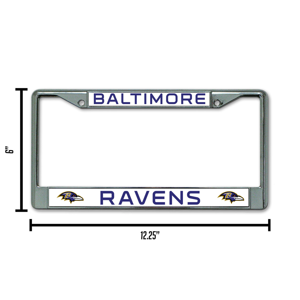 NFL Baltimore Ravens Chrome License Plate Frame Fan Gear NFL Baltimore Ravens