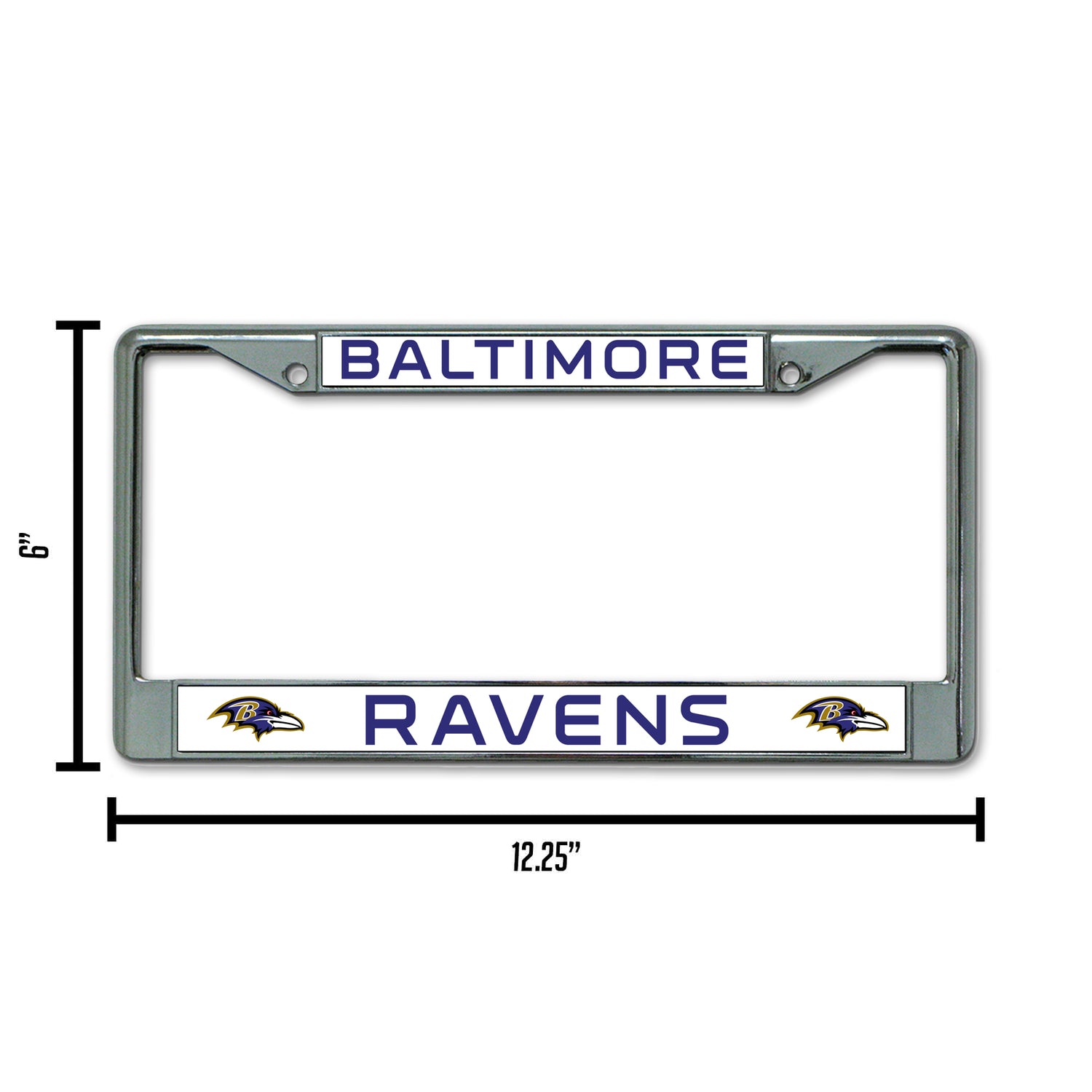 NFL Baltimore Ravens Chrome License Plate Frame Fan Gear NFL Baltimore Ravens