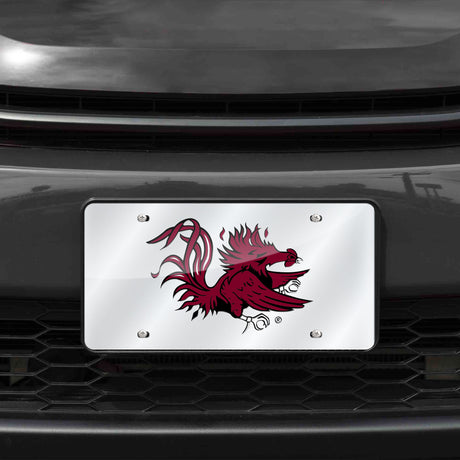 NCAA South Carolina Gamecocks Silver Laser Cut Automobile Tag Fan Gear NCAA South Carolina Gamecocks