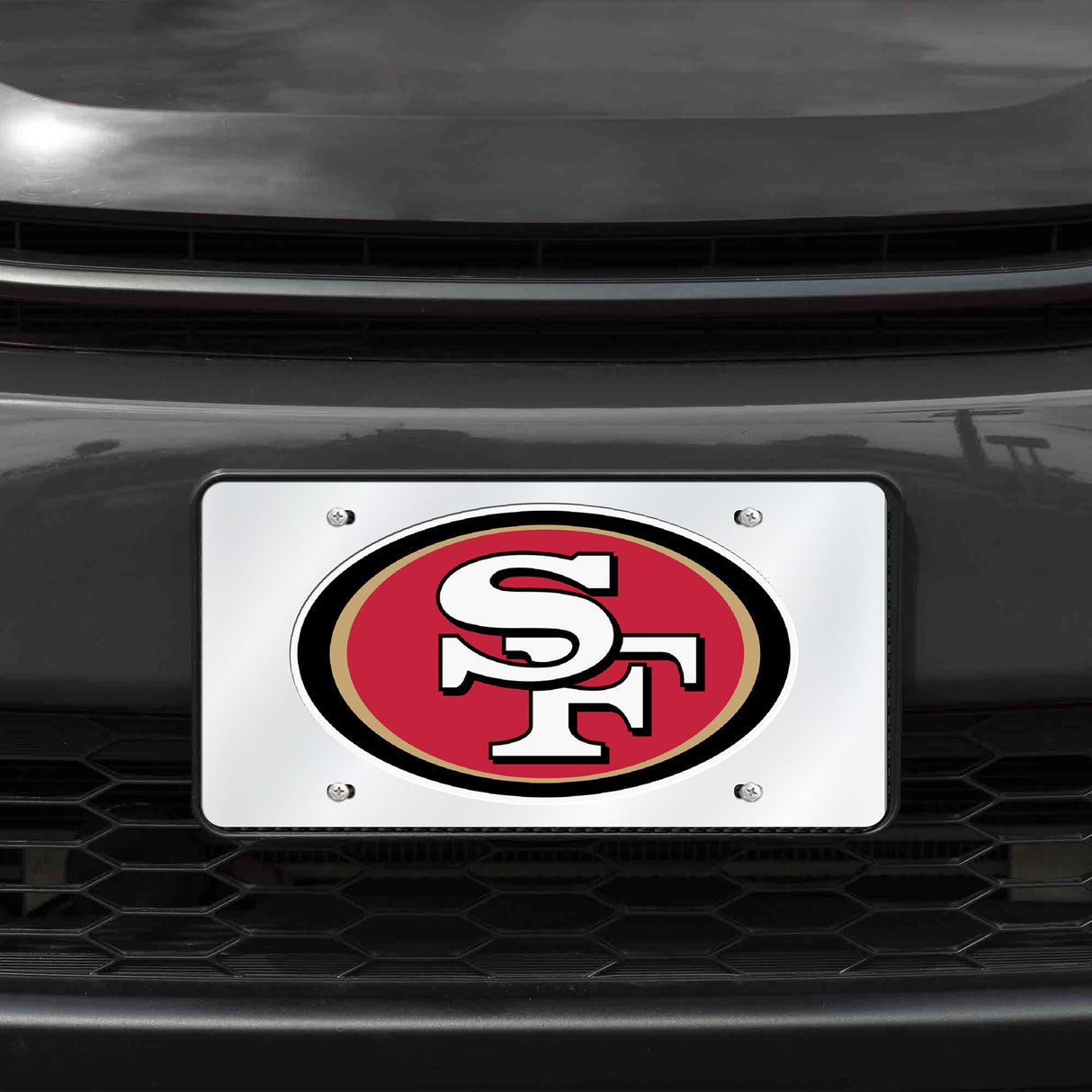 NFL San Francisco 49ers Laser Cut Silver License Plate Tag Fan Gear NFL San Francisco 49ers