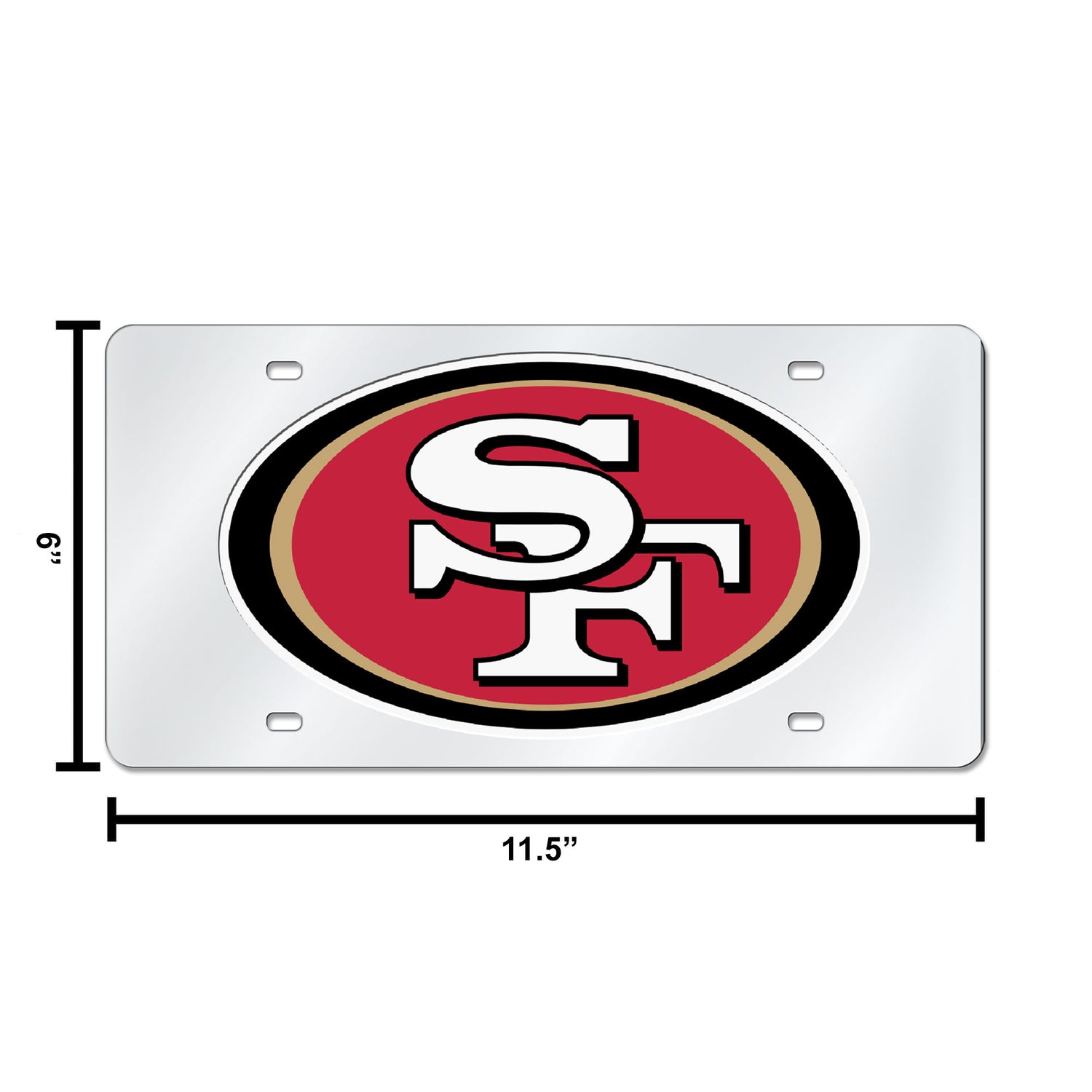 NFL San Francisco 49ers Laser Cut Silver License Plate Tag Fan Gear NFL San Francisco 49ers