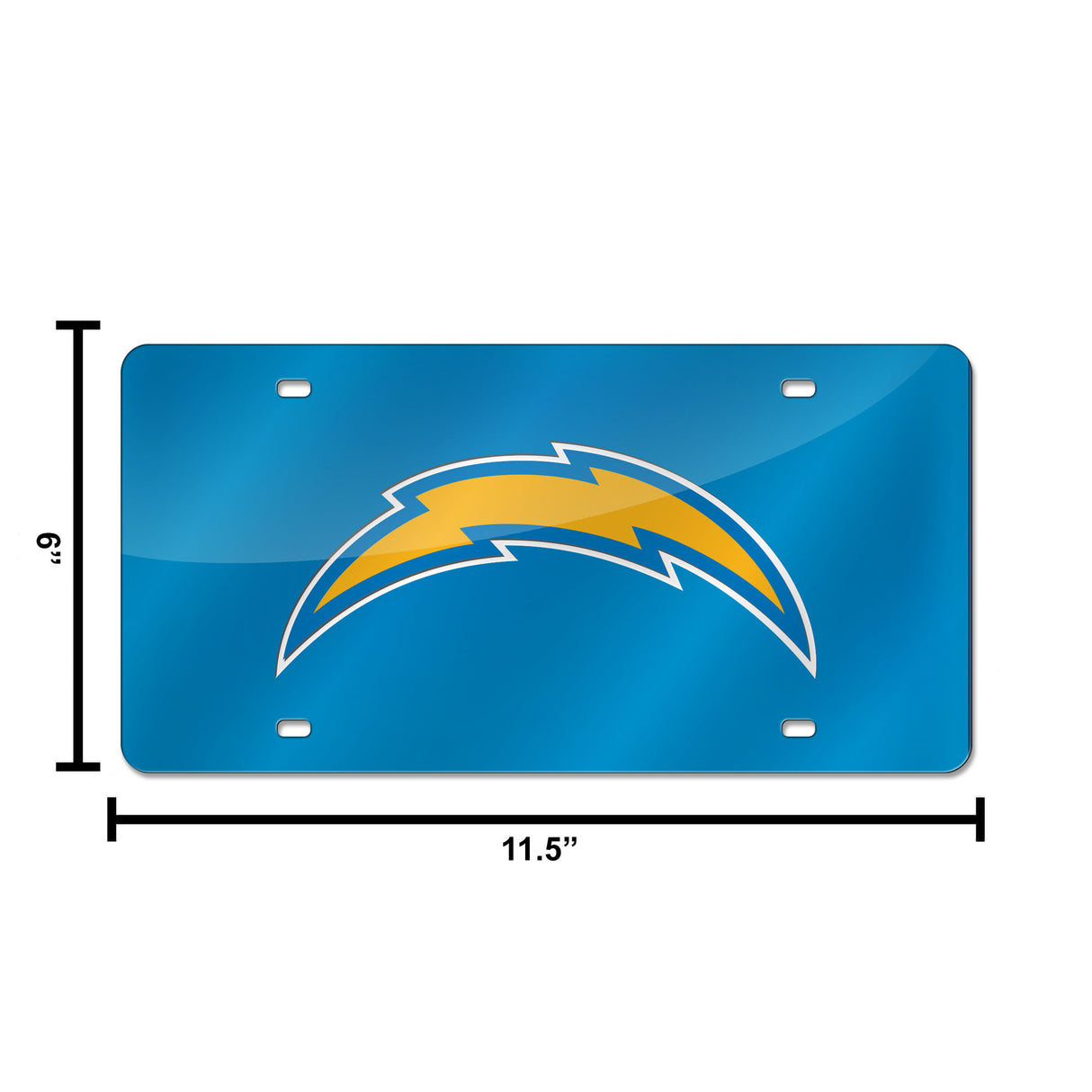 NFL Los Angeles Chargers Laser Cut License Plate Tag Fan Gear NFL Los Angeles Chargers