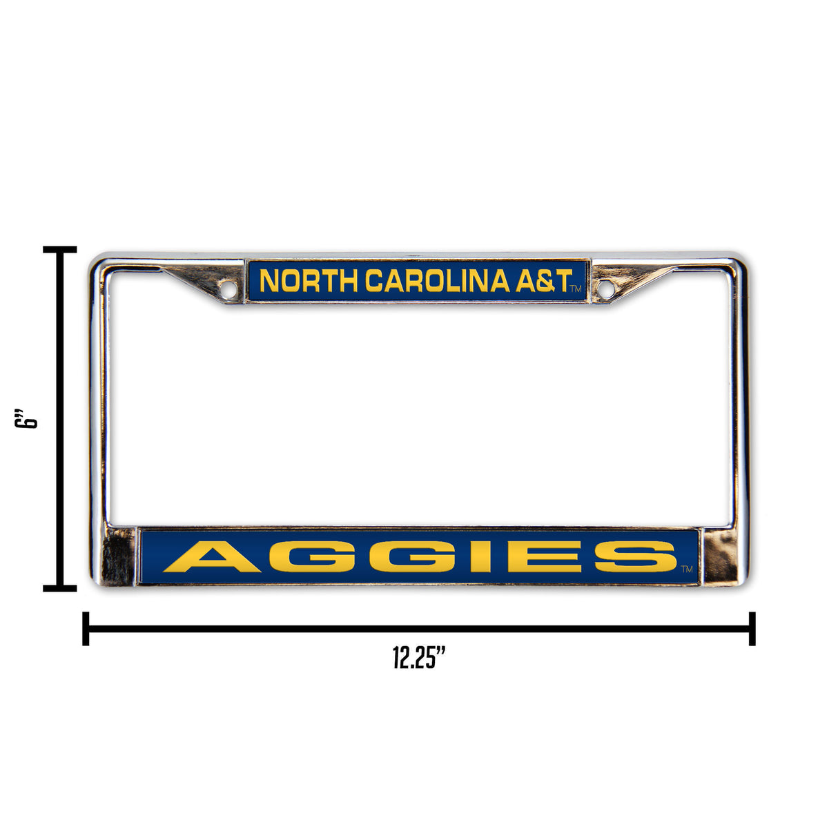 NCAA North Carolina A&T Aggies Laser Cut Chrome License Plate Frame Fan Gear NCAA North Carolina A&T Aggies