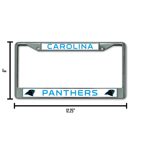 NFL Carolina Panthers Chrome License Plate Frame Fan Gear NFL Carolina Panthers