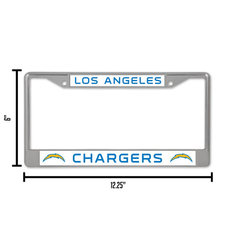 NFL Los Angeles Chargers Chrome License Plate Frame Fan Gear NFL Los Angeles Chargers