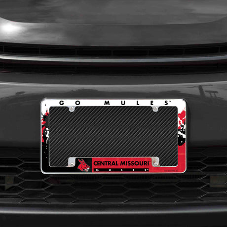 NCAA Central Missouri Mules All Over Chrome License Plate Frame Fan Gear NCAA Central Missouri Mules