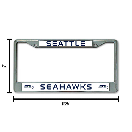 NFL Seattle Seahawks Chrome License Plate Frame Fan Gear NFL Seattle Seahawks