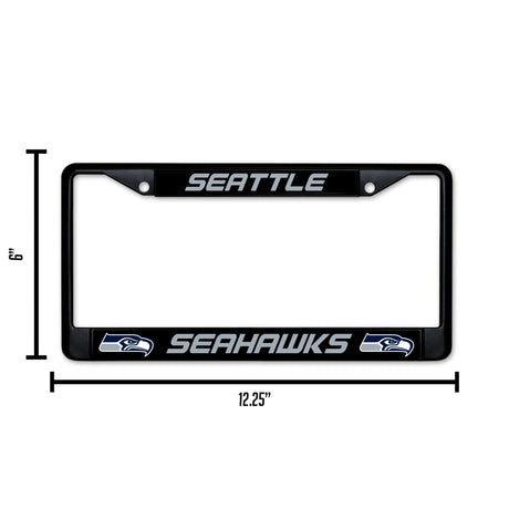 NFL Seattle Seahawks Black Chrome License Plate Frame Fan Gear NFL Seattle Seahawks