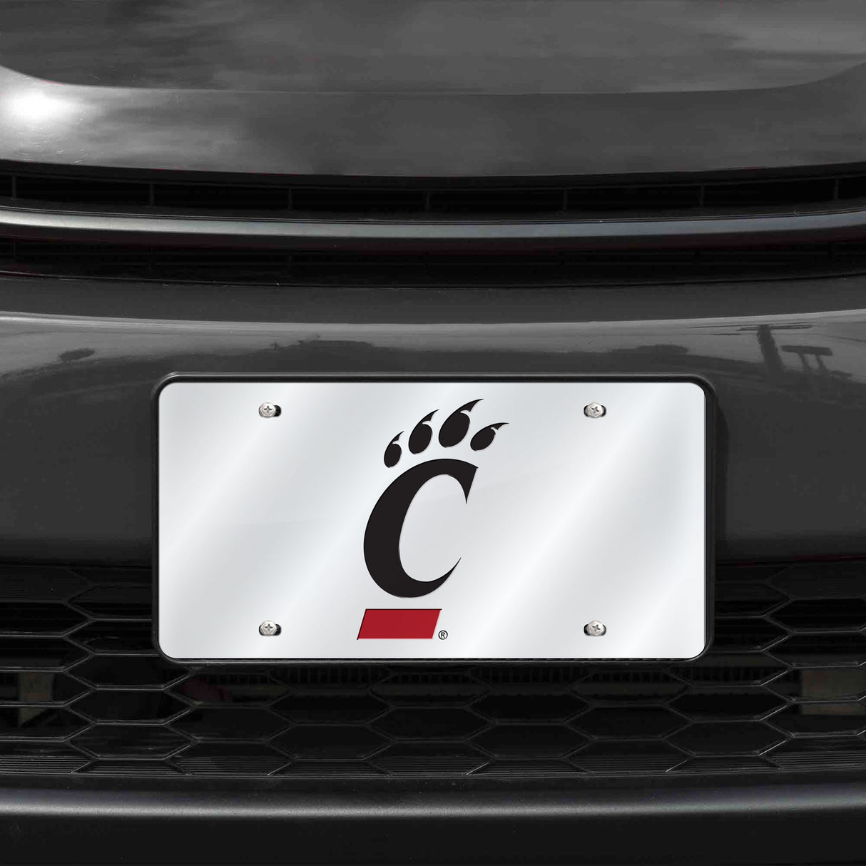 NCAA Cincinnati Bearcats Silver Laser Cut Automobile Tag Fan Gear NCAA Cincinnati Bearcats