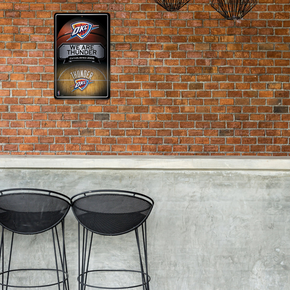 NBA Oklahoma City Thunder Large Metal Sign Fan Gear NBA Oklahoma City Thunder