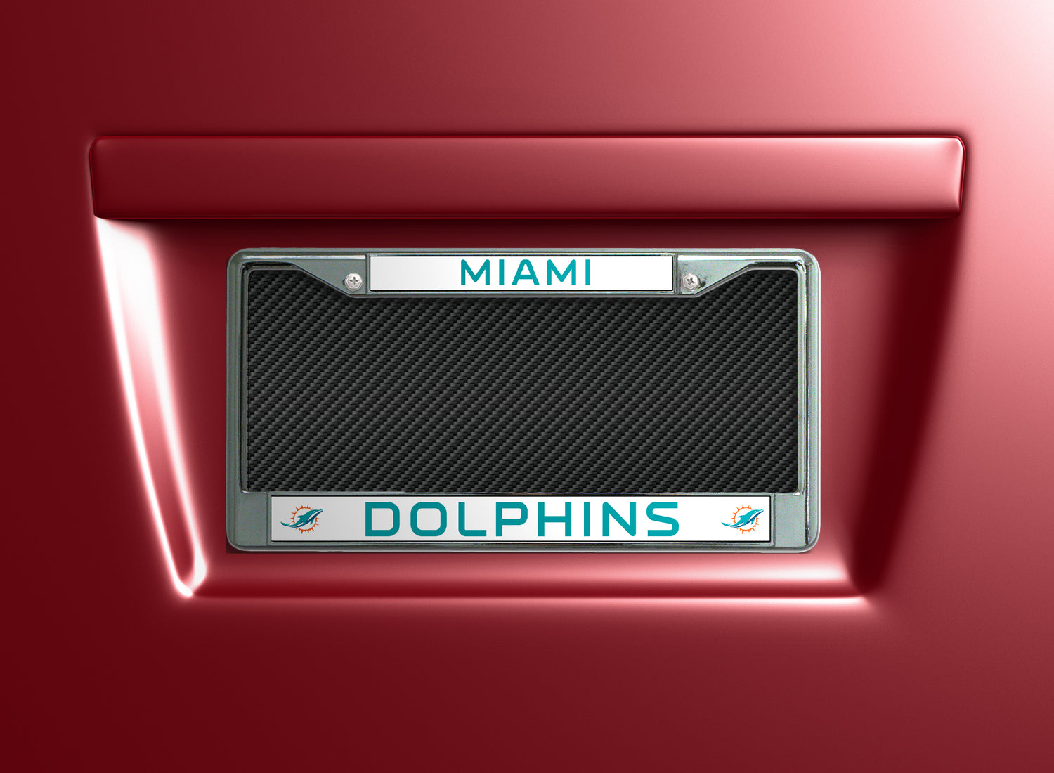 NFL Miami Dolphins Chrome License Plate Frame Fan Gear NFL Miami Dolphins
