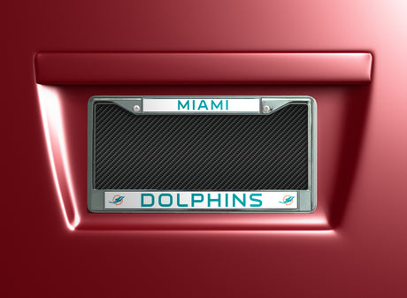 NFL Miami Dolphins Chrome License Plate Frame Fan Gear NFL Miami Dolphins