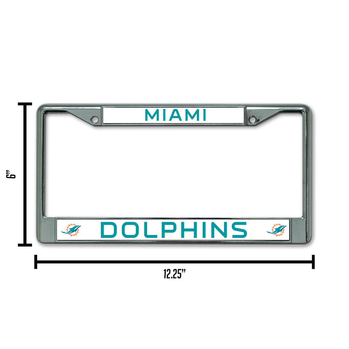 NFL Miami Dolphins Chrome License Plate Frame Fan Gear NFL Miami Dolphins