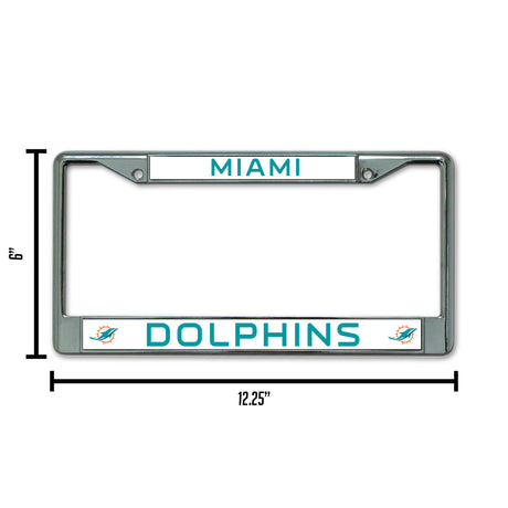NFL Miami Dolphins Chrome License Plate Frame Fan Gear NFL Miami Dolphins