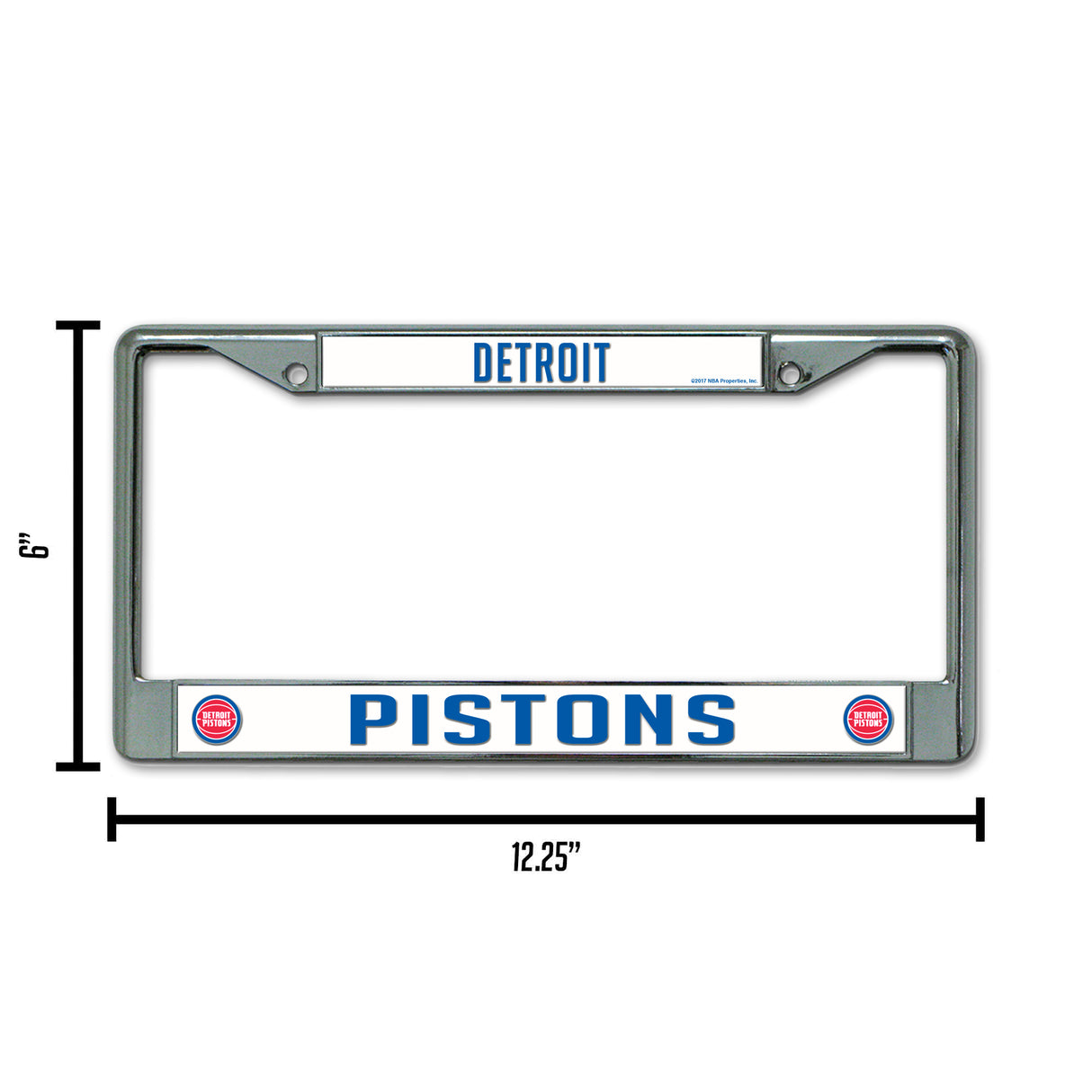 NBA Detroit Pistons Chrome License Plate Frame Fan Gear NBA Detroit Pistons