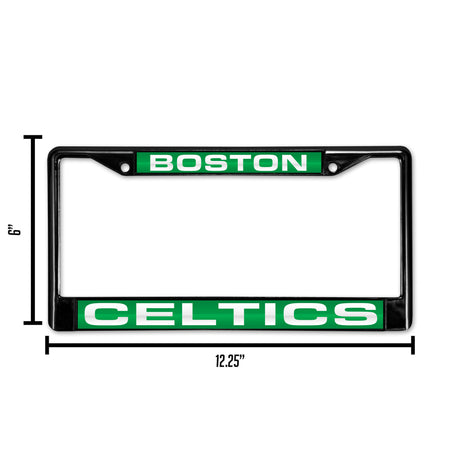 NBA Boston Celtics Laser Cut Black Chrome License Plate Frame Fan Gear NBA Boston Celtics