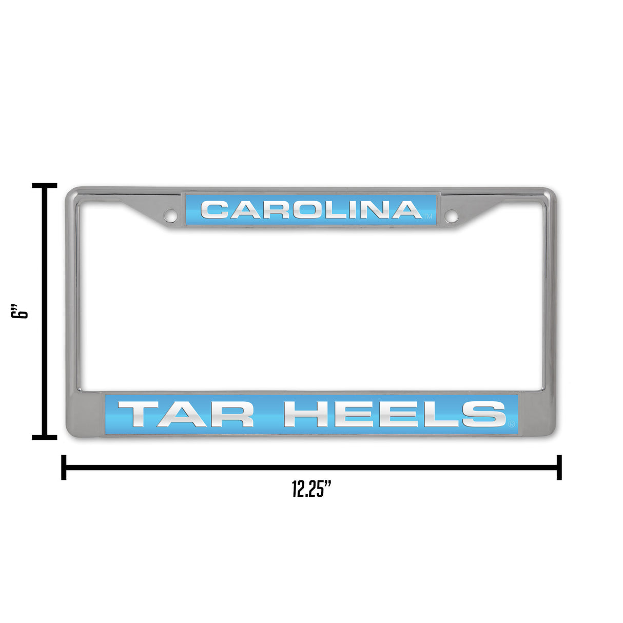 NCAA North Carolina Tar Heels Laser Cut Chrome License Plate Frame Fan Gear NCAA North Carolina Tar Heels