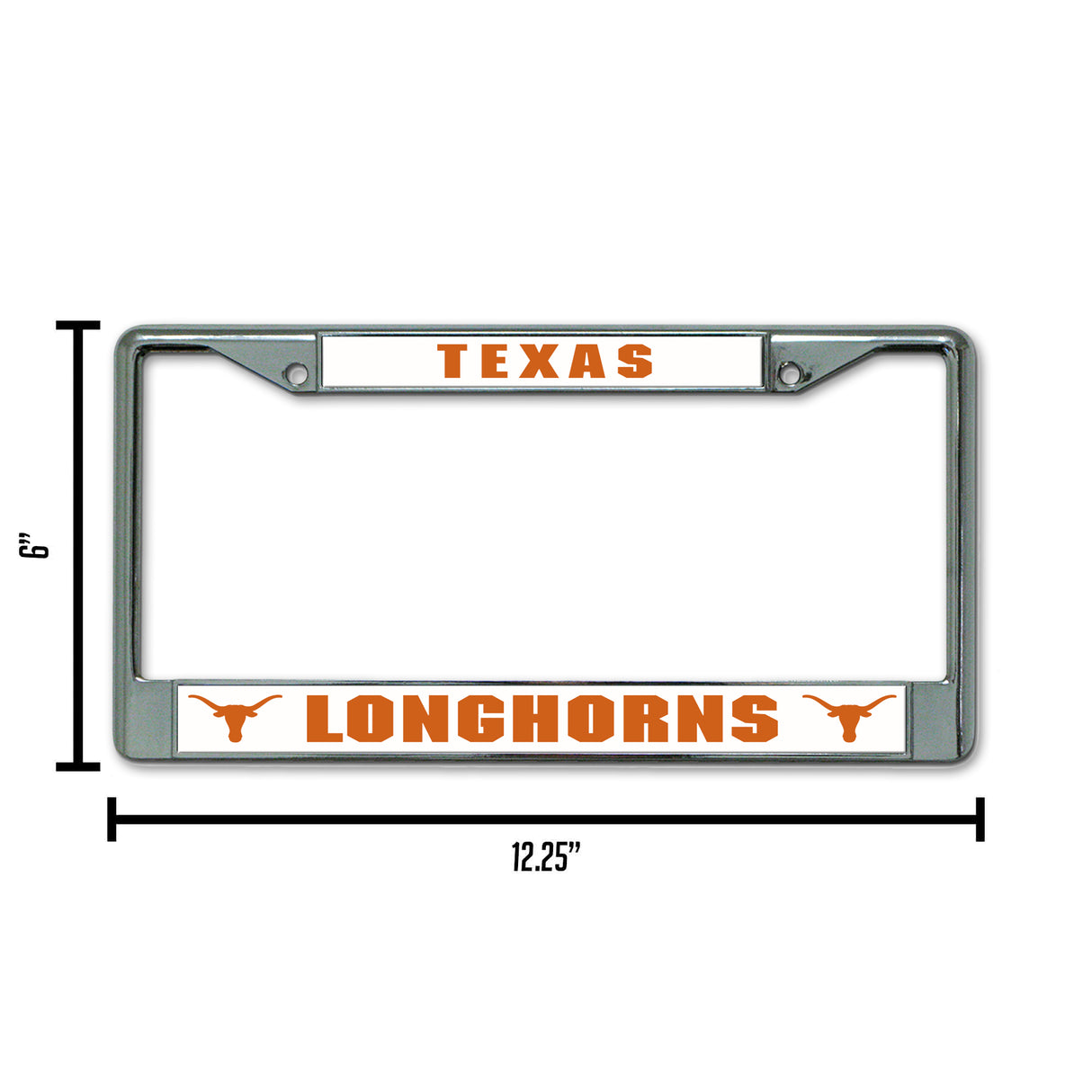 NCAA Texas Longhorns Chrome License Plate Frame Fan Gear NCAA Texas Longhorns