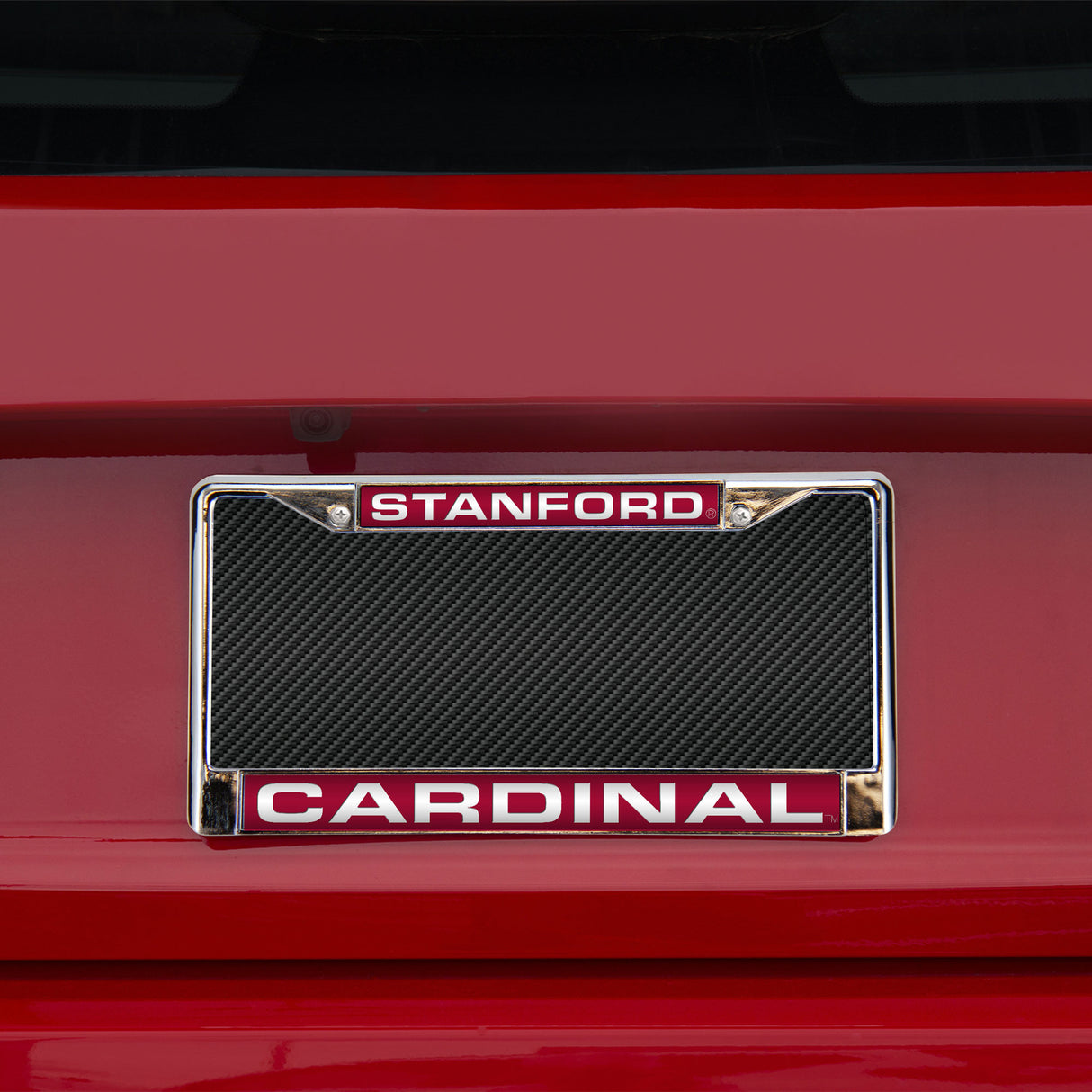NCAA Stanford Cardinal Laser Cut Chrome License Plate Frame Fan Gear NCAA Stanford Cardinal
