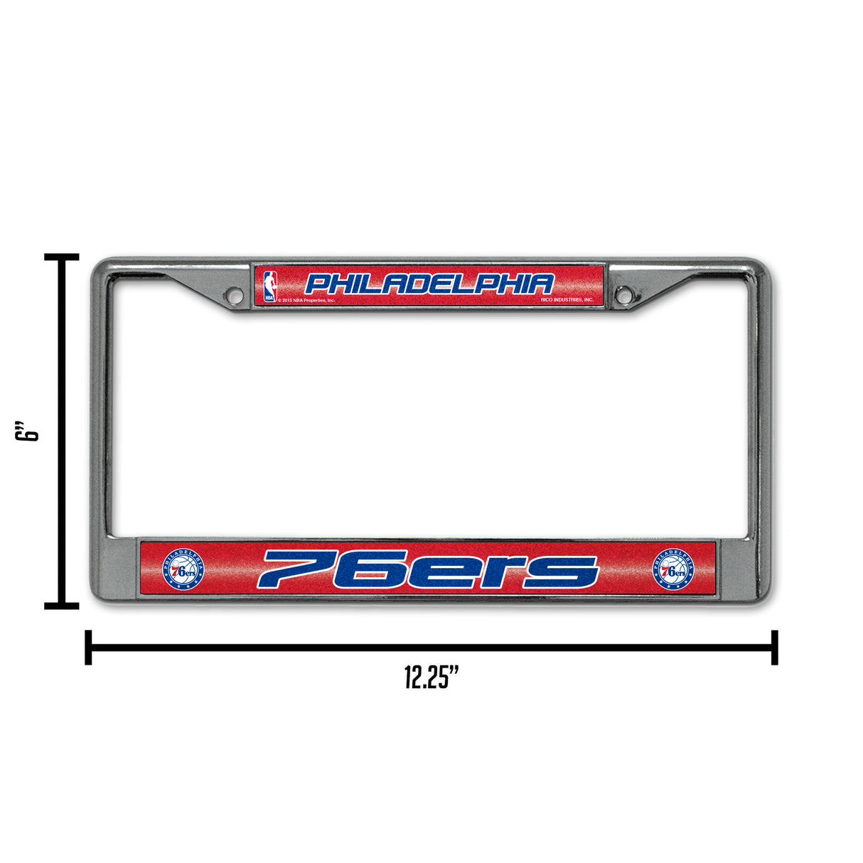 NBA Philadelphia 76ers Chrome Glitter License Plate Frame Fan Gear NBA Philadelphia 76ers