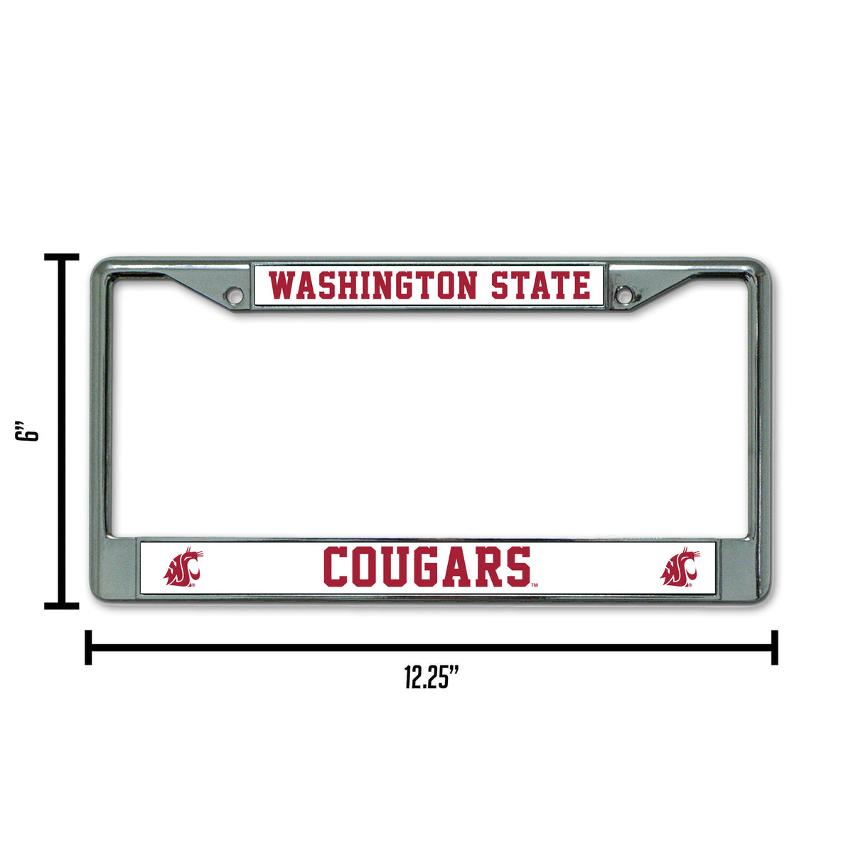 NCAA Washington State Cougars - WSU Chrome License Plate Frame Fan Gear NCAA Washington State Cougars