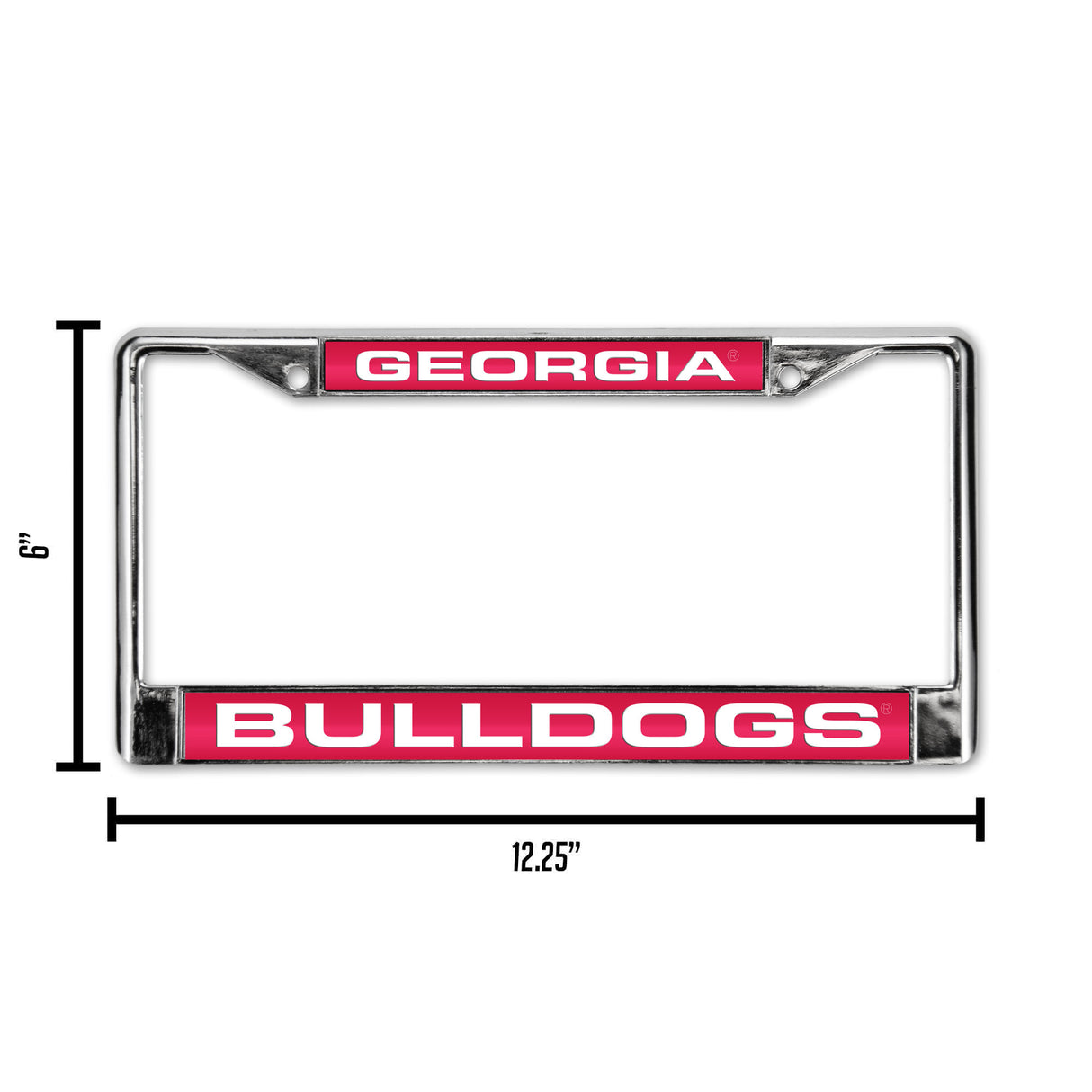 NCAA Georgia Bulldogs Laser Cut Chrome License Plate Frame Fan Gear NCAA Georgia Bulldogs
