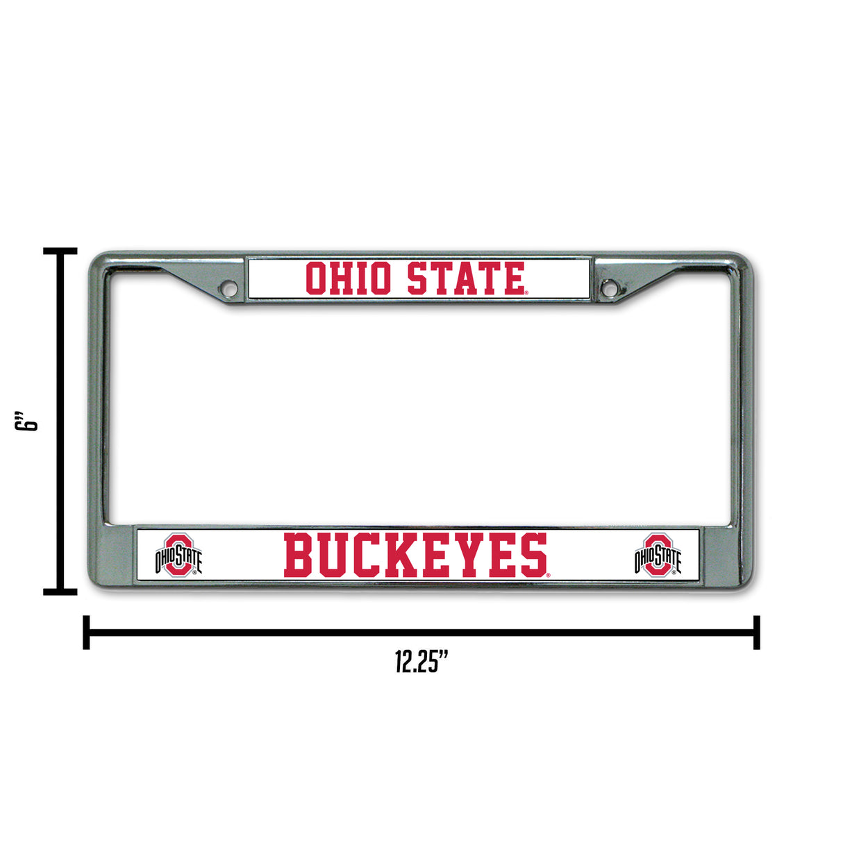 NCAA Ohio State Buckeyes Chrome License Plate Frame Fan Gear NCAA Ohio State Buckeyes