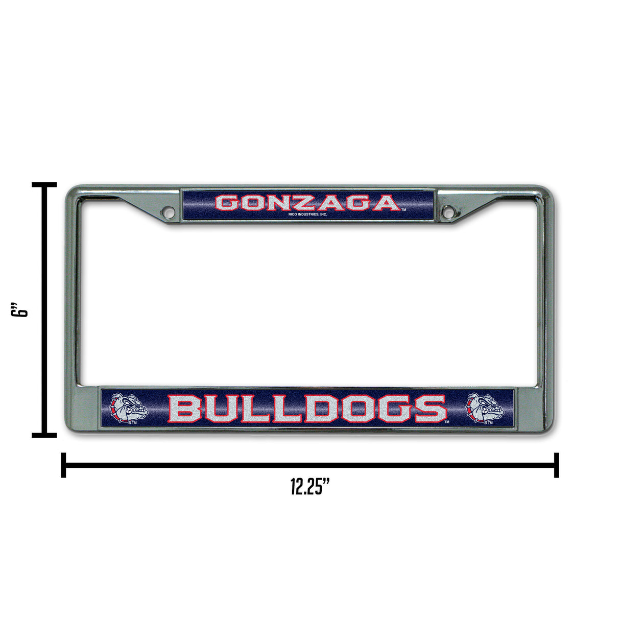 NCAA Gonzaga Bulldogs - Zags Chrome Glitter License Plate Frame Fan Gear NCAA Gonzaga Bulldogs
