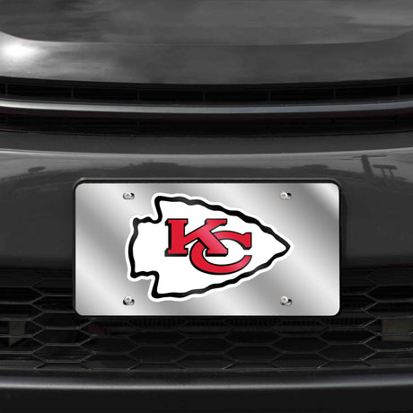 NFL Kansas City Chiefs Laser Cut Silver License Plate Tag Fan Gear NFL Kansas City Chiefs