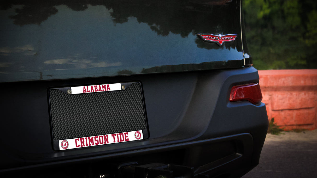 NCAA Alabama Crimson Tide Black Chrome License Plate Frame Fan Gear NCAA Alabama Crimson Tide