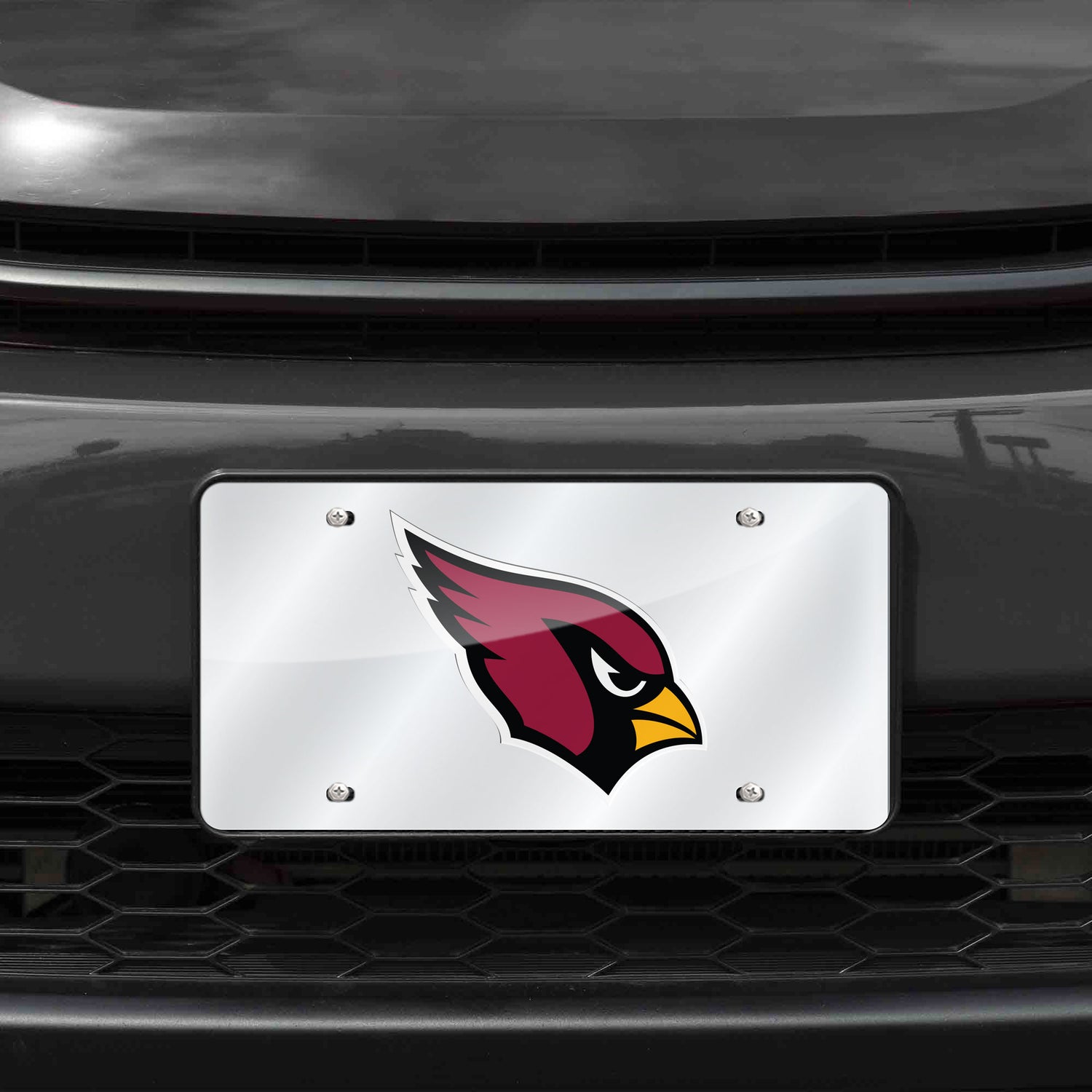 NFL Arizona Cardinals Laser Cut Silver License Plate Tag Fan Gear NFL Arizona Cardinals