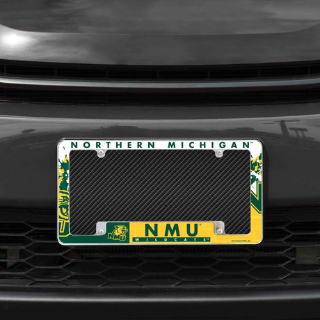 NCAA Northern Michigan Wildcats All Over Chrome License Plate Frame Fan Gear NCAA Northern Michigan Wildcats