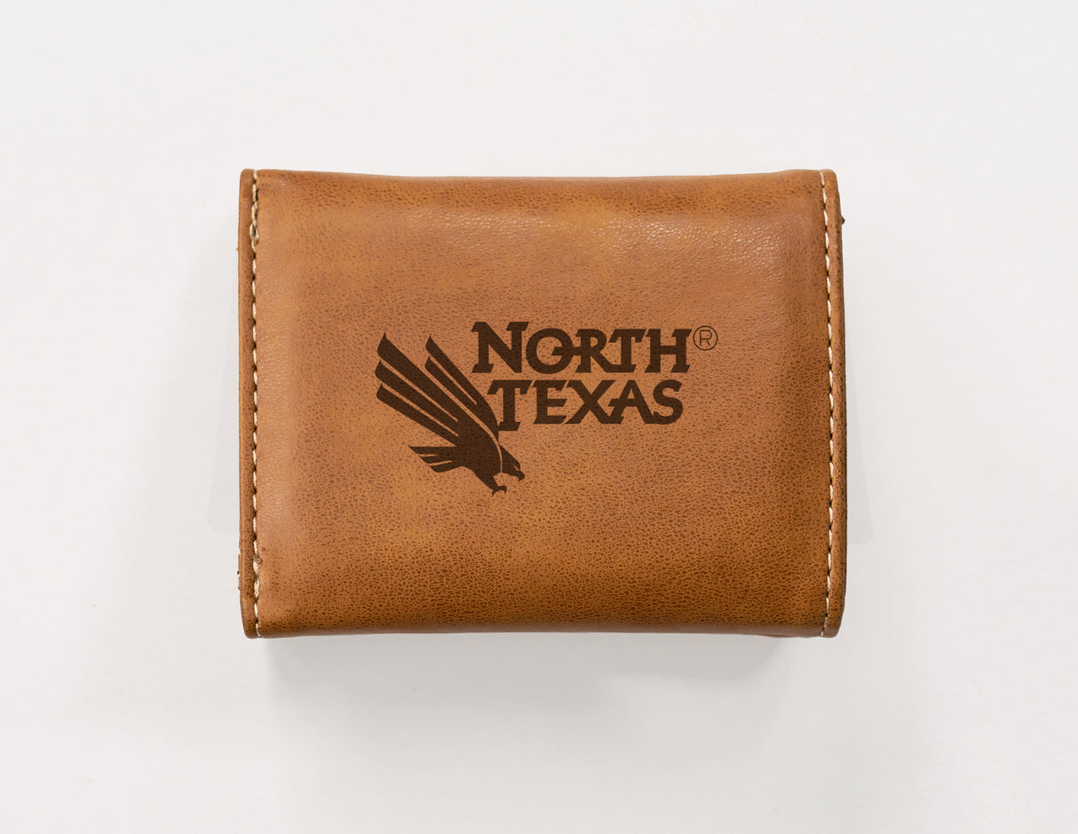 NCAA North Texas Mean Green Laser Engraved Tri-Fold Wallet Fan Gear NCAA North Texas Mean Green