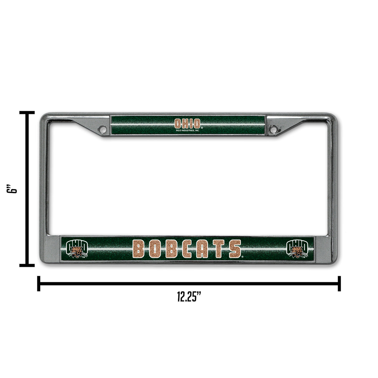 NCAA Ohio Bobcats Chrome Glitter License Plate Frame Fan Gear NCAA Ohio Bobcats