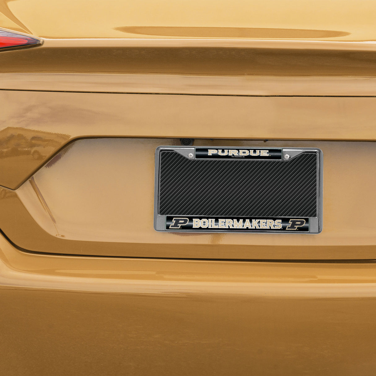 NCAA Purdue Boilermakers Chrome Glitter License Plate Frame Fan Gear NCAA Purdue Boilermakers