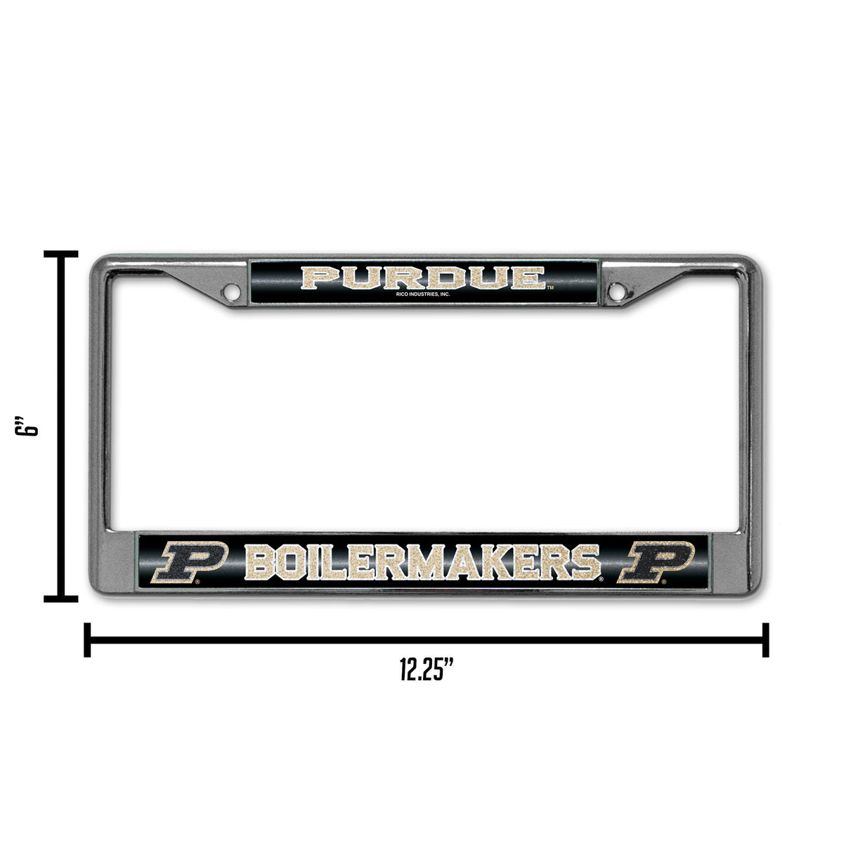 NCAA Purdue Boilermakers Chrome Glitter License Plate Frame Fan Gear NCAA Purdue Boilermakers