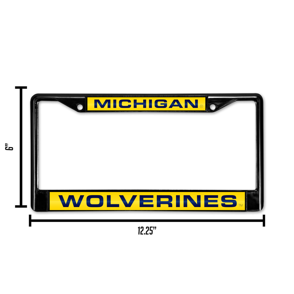 NCAA Michigan Wolverines Laser Cut Black Chrome License Plate Frame Fan Gear NCAA Michigan Wolverines