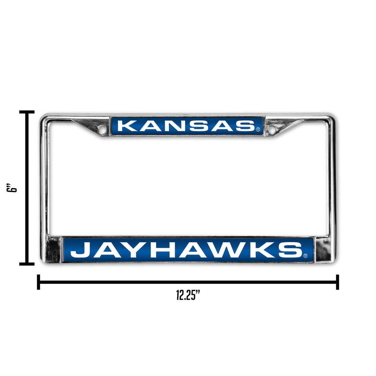 NCAA Kansas Jayhawks Laser Cut Chrome License Plate Frame Fan Gear NCAA Kansas Jayhawks
