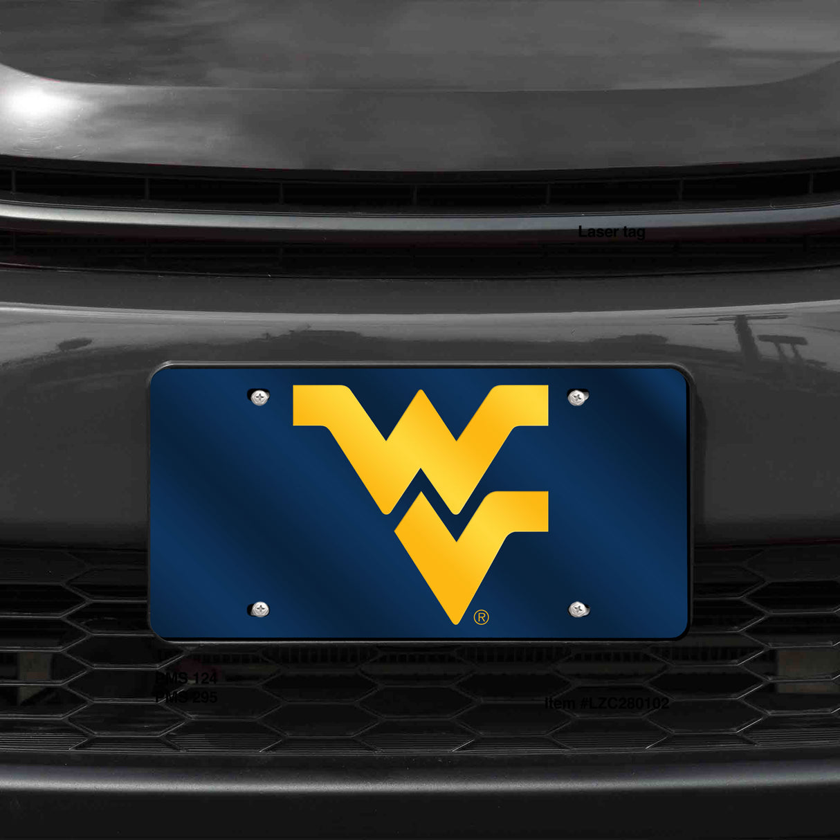 NCAA West Virginia Mountaineers Silver Laser Cut Automobile Tag Fan Gear NCAA West Virginia Mountaineers
