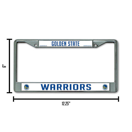 NBA Golden State Warriors Chrome License Plate Frame Fan Gear NBA Golden State Warriors